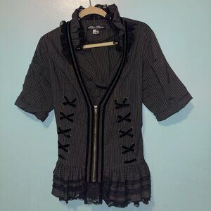 Spin Doctor Women XL Florence Jacket Goth Corset Lace Up Tailored Short Sleeve